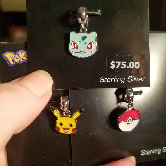 Pokemon Bulbasaur Pikachu Sterling Silver Charm Nwt